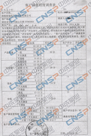 中成泵業(yè)2015年度客戶(hù)滿(mǎn)意度調(diào)查展示